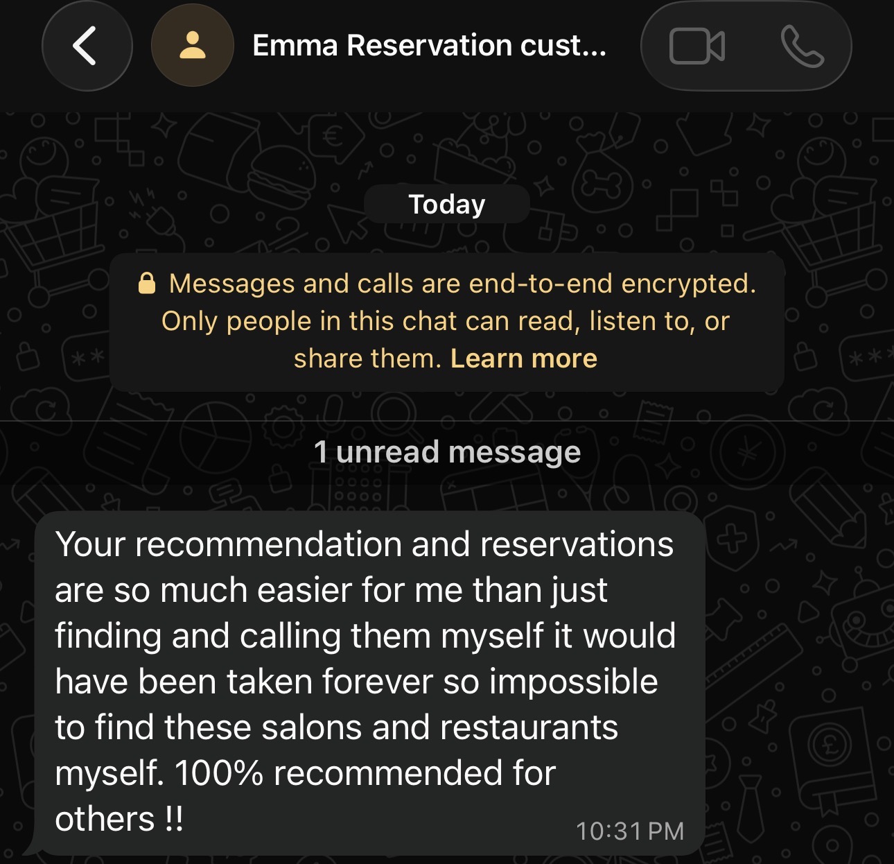 Reservation Assist customer review